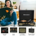 thumbnail image 3 of Udreamer Vinyl Record Player with 3-speed Bluetooth Audio Turntable & Built-in Speakers Portable Suitcase | Black, 3 of 15