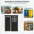 thumbnail image 4 of 5x3 FT Outdoor Storage Shed with Floor and Anti Accumlation Water Hole, Plastic Resin Tool Shed with Window and Lockable Door, for Backyard, Garden, Patio, Lawn, B;ack, 4 of 6