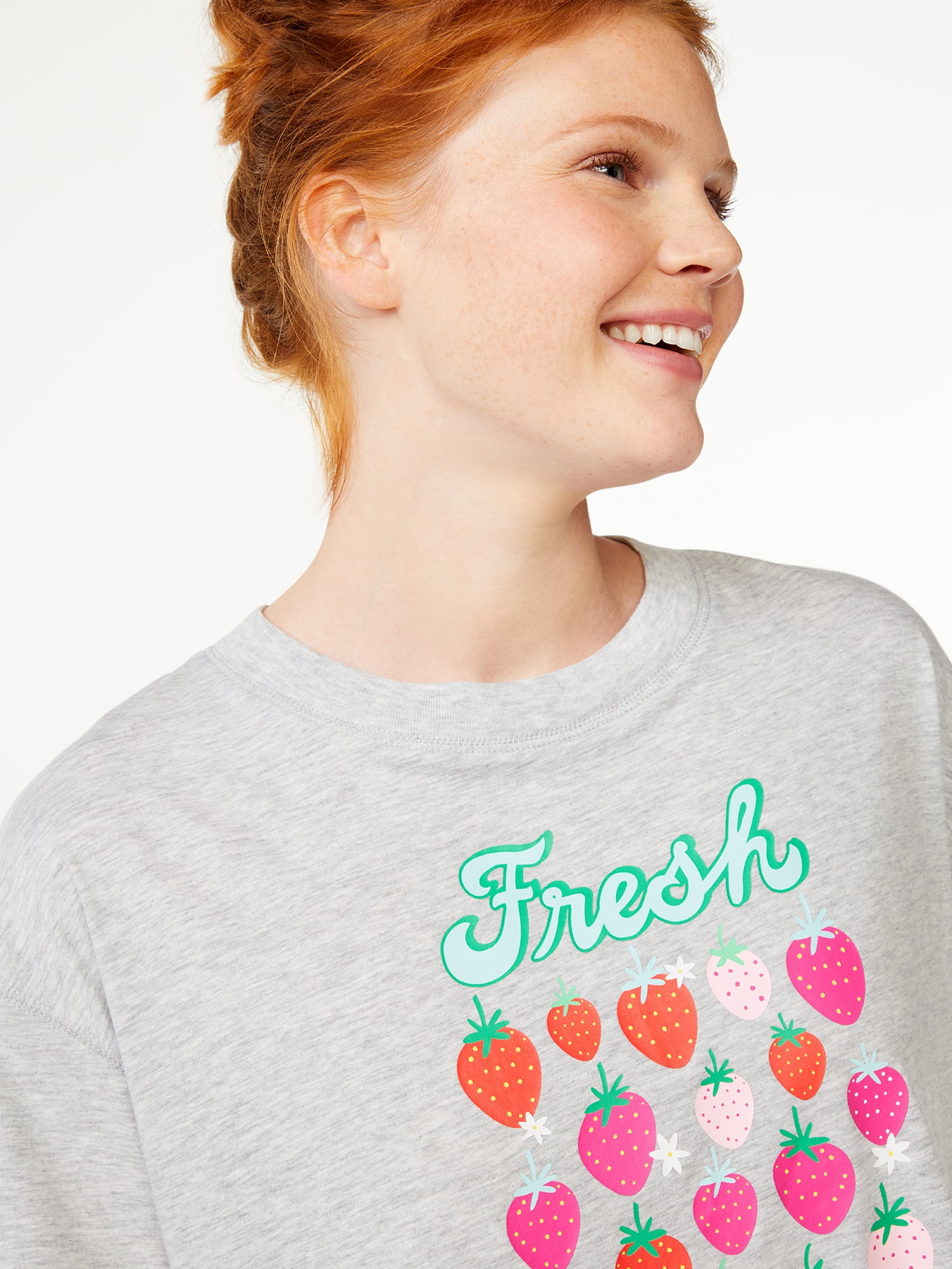 Joyspun Women's Graphic Sleep T-Shirt, Sizes S to 3X