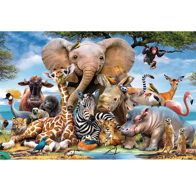 Topcobe Puzzles for Adults 1000 Pieces Landscape Puzzle Set,Animal World Landscape Fun Puzzle Game Artwork for Teens,Personalized Jigsaw Puzzle Toys Gift Learning Education for Kids