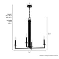thumbnail image 6 of Hunter - Bearden 4-light Natural Black Iron, Large Chandelier, Dimmable, Candle Shaped, for Bedrooms, Dining, Living Rooms - 19622, 6 of 7