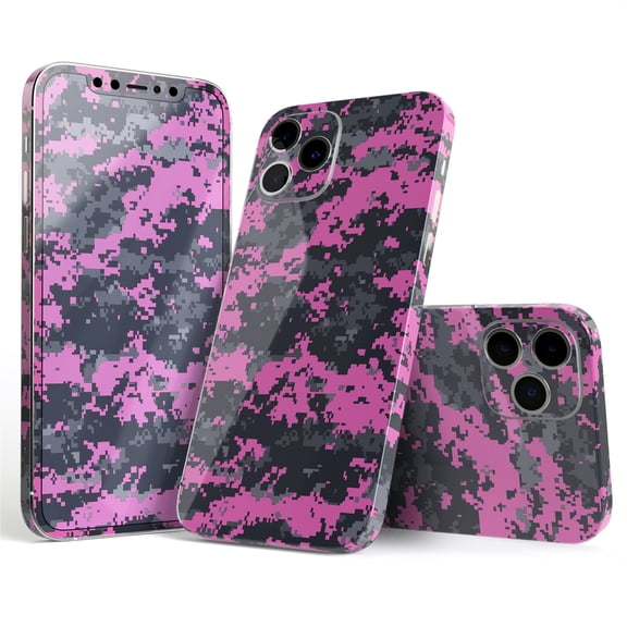 DesignSkinz Pink V3 and Gray Digital Camouflage Full-Body Skin Decal Wrap Cover for iPhone 16