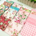 thumbnail image 2 of iMzoon 22Pcs 10" Cotton Fabric Quilting Squares,No Repeat Floral Charm Pack, Precut Pink Fabric for Sewing with Wavy Edges, DIY Scrapbooking Craft Supplies Pink, 2 of 11