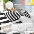 thumbnail image 2 of 3 Piece Black Striped Duvet Cover Set Twin Size, Microfiber Comforter/Quilt Cover with Corner Ties and 2 Pillowcases, Modern Farmhouse Black White Stripes All Season Soft Bedding with Zipper Closure, 2 of 8