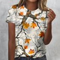 thumbnail image 1 of Fiudx Camisetas para Mujer Blusas con Cuello Redondo y Manga Corta Estampadas para Mujer, 1 of 5