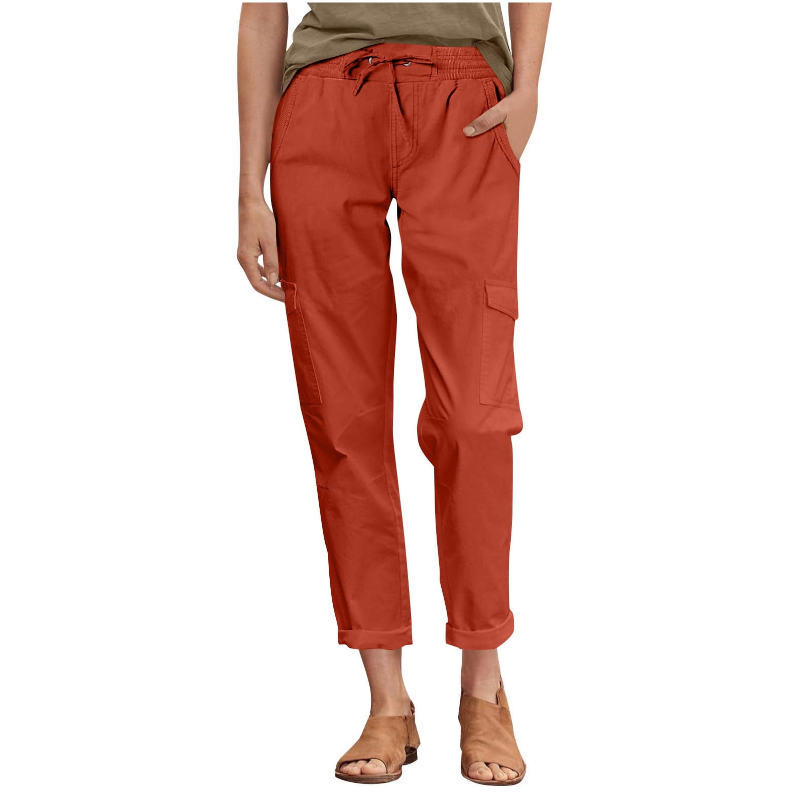 Femme Pantalon Avec Beaucoup De Poches Couleur Gris Kaki JINSHI
