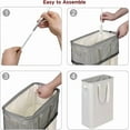 thumbnail image 6 of Slim Laundry Basket, Narrow Hamper with Handles, Collapsible Dirty Clothes Hamper, Tall Bin for Room, Dorm and Bedroom, 12.7 Gallons(48L) Beige, 6 of 7