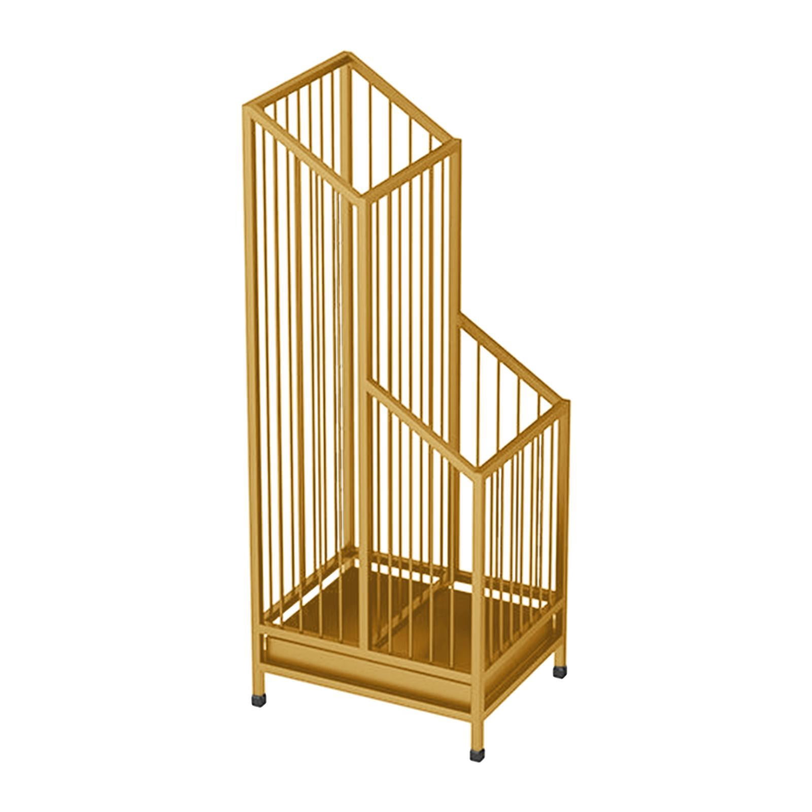 kowaku Iron Umbrella Stand Rack Umbrella Storage Organizer Multi Purpose Standing Umbrella Holder for Office Hallway Entry Apartment Golden
