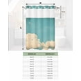 thumbnail image 6 of No Hook Shower Curtains with Snap in Liner, Teal Blue Sky Waterproof Fabric Shower Curtain, Vintage Modern Clouds Landscape Double Layers & See-Through Top Window Bathroom Curtains 72''x96'', 6 of 6