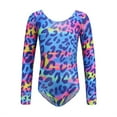 thumbnail image 4 of SILVERCELL Toddler Rainbow Leopard Print Tight Jumpsuit Gymnastics Leotards Athletic Dance Bodysuit Headband Sets, 4 of 8
