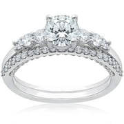 Pompeii 5/8 ct Diamond Engagement Ring Setting & Matching Wedding Bandld (F,VS)