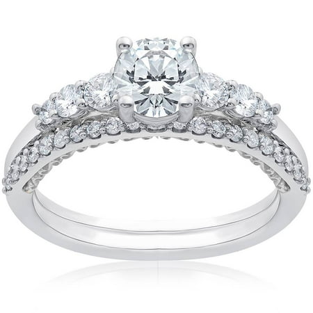 Pompeii 5/8 ct Diamond Engagement Ring Setting & Matching Wedding Bandld (F,VS)