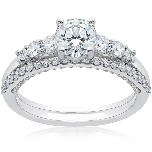 Bague de Fiançailles Diamant 5/8 ct & Alliance Assortie