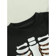 thumbnail image 5 of Franhais Boys Girls Halloween Sweatshirt, Letter Skeleton Pumpkin Print Crew-Neck Long Sleeve Tops, 5 of 8