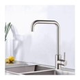 thumbnail image 2 of Grifo de cocina Mezclador monomando de fregadero Caño giratorio Mezclador de cocina en acero cepillado Contemporáneo de alta calidad, 2 of 5