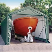 ShelterLogic 14x28x12 Peak Style Shelter, Green Cover