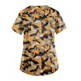 thumbnail image 3 of Tops de Mujer Tops de Uniforme de Trabajo Blusa de Bolsillo Con Estampado de Cuello en V de Manga Corta A La Moda Odeerbi ODB179518, 3 of 4