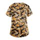 thumbnail image 3 of Tops de Mujer Tops de Uniforme de Trabajo Blusa de Bolsillo Con Estampado de Cuello en V de Manga Corta A La Moda Odeerbi ODB179518, 3 of 4