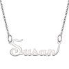 Personalized Planet Women's Silvertone or Goldtone Script Nameplate Necklace, 18"