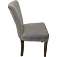 thumbnail image 3 of Cleo 21" Modern Fabric/Solid Wood Side Chairs in Mink Gray - Set of 2, 3 of 5