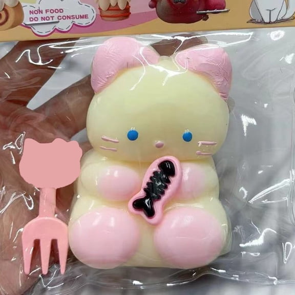 Squishy Cat Squeeze Toys,Cute Fufu Squishy Toys,Cat Squeeze Toys for Stress Relief,Adorable Funny Gift for ADHD Adults Anxiety Relief