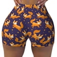 thumbnail image 2 of Rocae Stars and Fox Cute for Women's Quick-Dry Running Shorts,Ladies Active Athletic Apparel Yoga Workout Gym Running Volleyball Spandex Shorts-Large, 2 of 8
