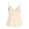 thumbnail image 4 of Women's Babydoll Tops Sleeveless V Neck Peplum Crop Wrap Top Cute Summer Tie Front Camisole, 2XL, 4 of 5