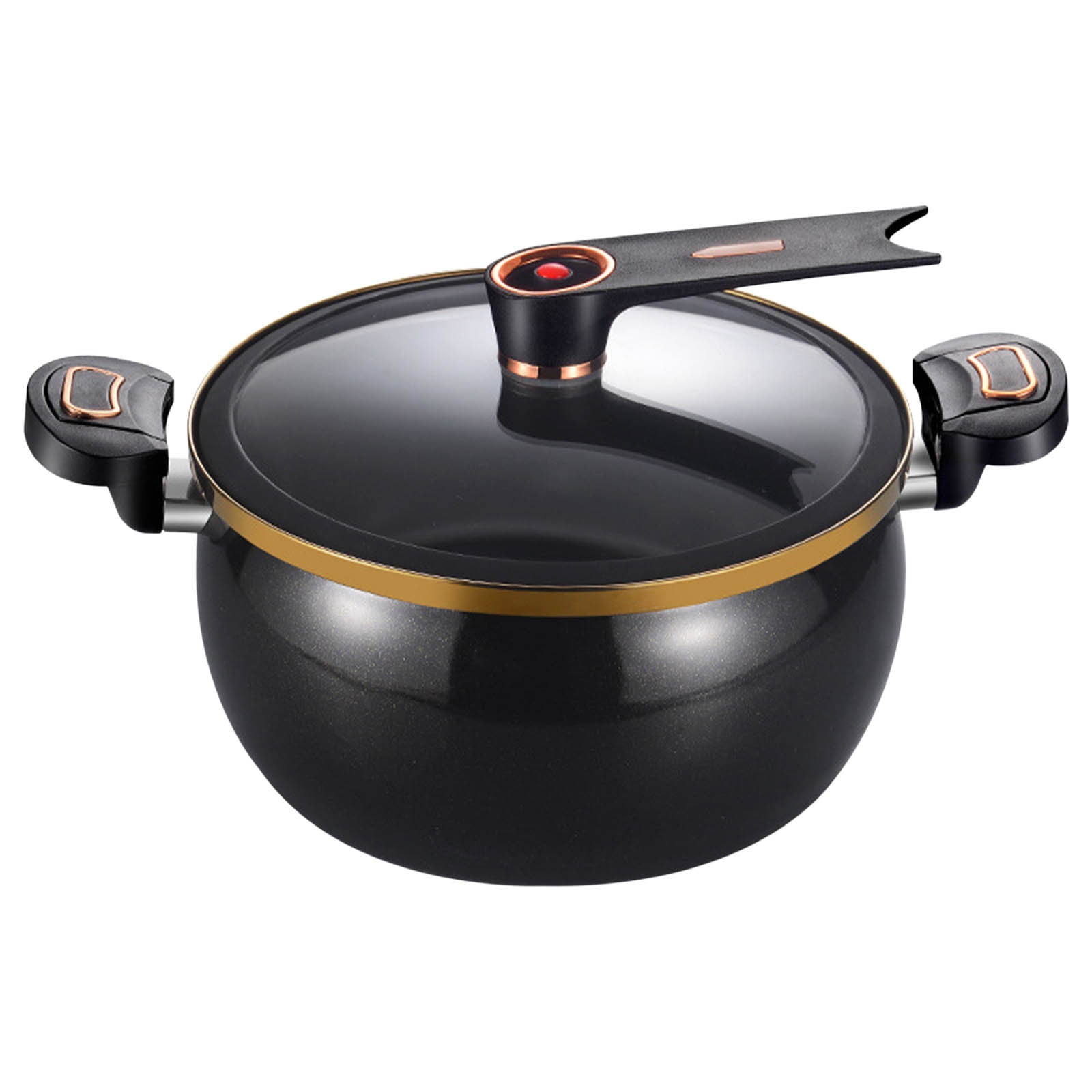 SNGMN 8L Mini Pressure Cooker with Transparent Lid, Non-Stick Interior, Lock Handles, Induction Compatible