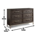 thumbnail image 3 of Steve Silver Broomfield Walnut Engineered Wood 6-drawer Dresser and Mirror, 3 of 7
