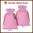 thumbnail image 2 of Pofeuu Pink Print Burlap Bags with Drawstrings Drawstring Gift Bags Pouch Bag for Thankgiving Birthday Party Gift Wrapping Treats and Party Favors-Medium, 2 of 9