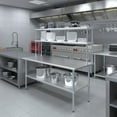 thumbnail image 5 of AmGood 30" x 72" Stainless Steel Work Table With 12" Wide Double Tier Overshelf | Metal Kitchen Prep Table & Shelving Combo, 5 of 9