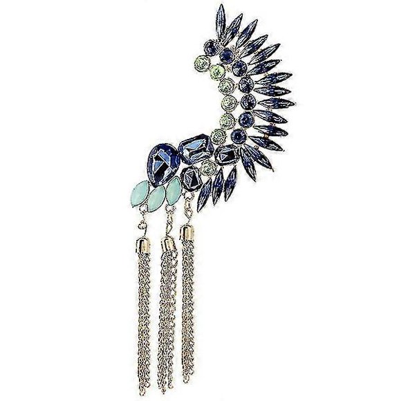 Large Heart Crystal Dangle Earrings For Women Bijoux Geometric Rhinestone Statement Jewelry Gifts Silver