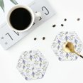 thumbnail image 4 of Kdxio Lavender Flowers Funny Coasters,4 Pcs Leather Coasters,Housewarming Gifts,Protect Furniture from Water Marks Scratch and Damage, 4 of 8
