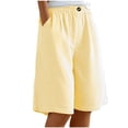 thumbnail image 2 of Toddler Girl Pants Size 13-14Y Kids Striped Elastic Waist Shorts Five Length Solid, 2 of 6