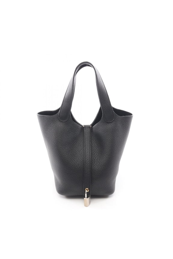Pre-Owned Hermes Picotin Lock PM Handbag, Taurillon Clemence Leather, Women's, Black