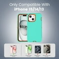 thumbnail image 5 of Compatible with iPhone 15 Case 6.1 Inch, Phone 14 Case, Heavy Duty Defender 3-Layer Rugged Shockproof Drop Protective Cover Phone Cases Both for iPhone 13/14/15 (Mint/Orange), 5 of 7
