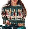 thumbnail image 6 of Tdoqot Christmas Sweatshirts for Women Plus Size Casual Winter Shirts Long Sleeve Cute Crew Neck 3D Print Gift Tops Green Size 3XL, 6 of 6