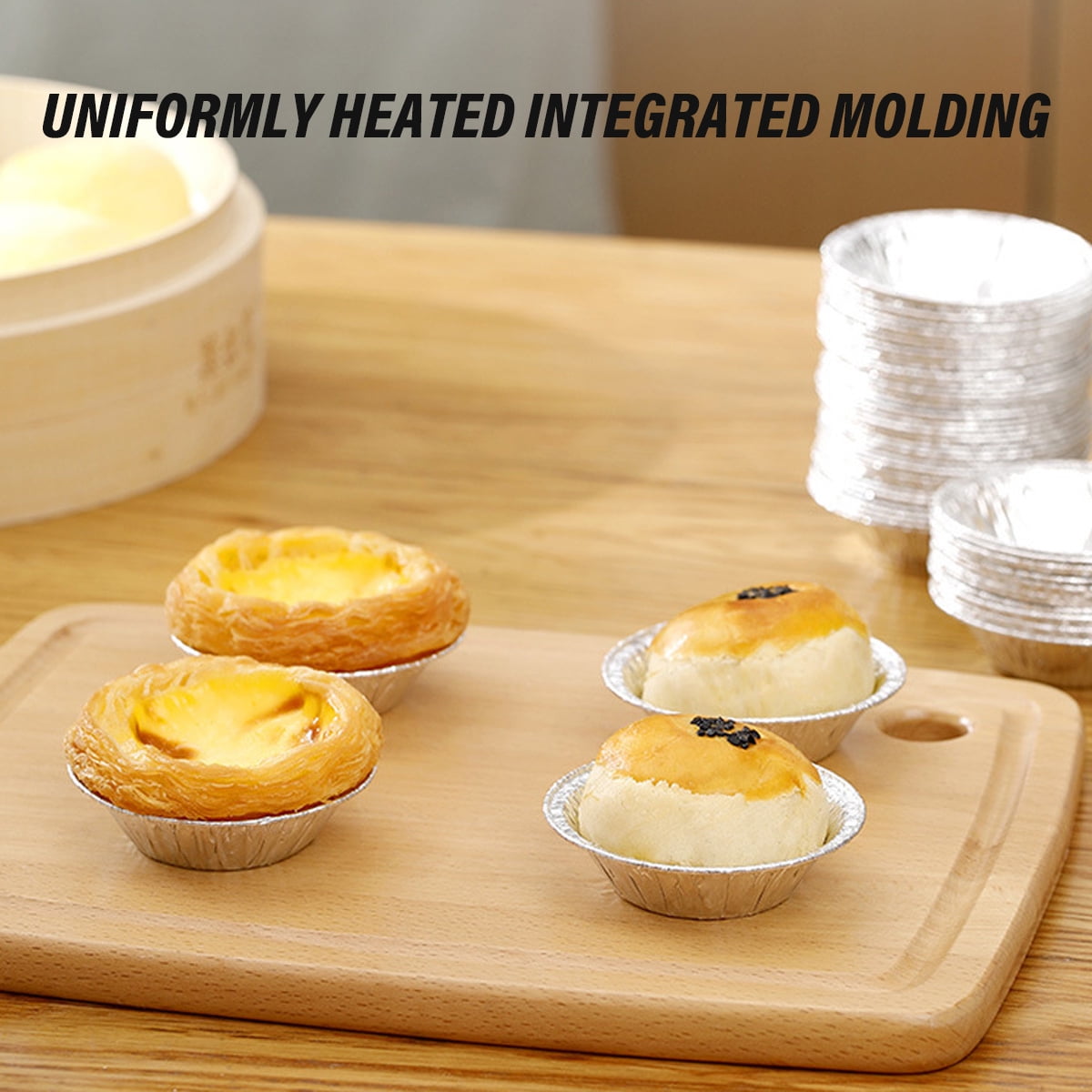 Silver Aluminum Foil Tart Pan 100Pcs Disposable Mini Pie Tins Round Pan for Cake Pie Tin Foil Pans Tin 2.9 inch