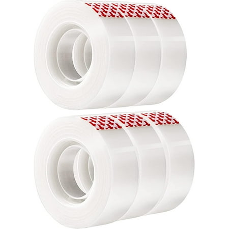 Junmo Set Of 6 Invisible Adhesive Tapes, 1.8 Cm X 25 M Battqxset Of 6 