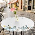 thumbnail image 6 of Thanksgiving Round Tablecloth for 45-54 Inch Tables, Fitted Table Cover with Elastic Edge, Blue White Pumpkin Autumn Fall Leaf Waterproof Outdoor Table Cloth Protector for Patio Garden Dinner Picnic, 6 of 9