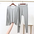 thumbnail image 2 of Mens Modal Pajamas Set Soft Mens Pjs Lounge Sets Lightweight Long Sleeve Sleepwear Soft Nightwear, 2 of 5