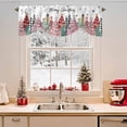 thumbnail image 2 of Merry Christmas Tie Up Valances Curtain, Colorful Xmas Tree Winter Snowflake Adjustable Rod Pocket Short Window Treatment Tie Up Curtains Valances for Kitchen Living Room Bathroom 42x12 Inches, 2 of 9