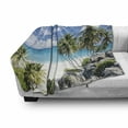 thumbnail image 3 of Summer Soft Flannel Fleece Blanket, Bottom Bay Barbados Beach Tropical Palms Ocean Holiday Paradise Coast Charm Picture, Cozy Plush for Indoor and Outdoor Use, 70" x 90", Multicolor, by Ambesonne, 3 of 6