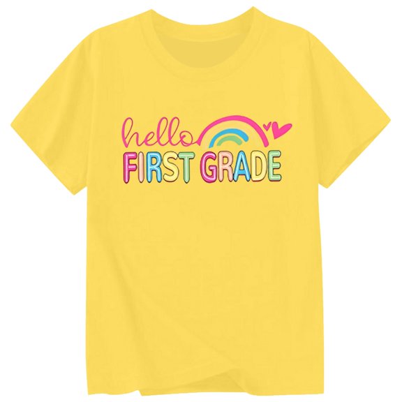 First Day of School Shirt Girls Boys Preschool to 5th Grade Tshirt Kids Back to School Graphic Tee Tops