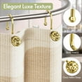 thumbnail image 2 of AmazerBath Shower Curtain Hooks, Shower Curtain Rings, Metal Decorative Shower Curtain Hooks Rust Proof, Gold Shower Hooks for Shower Curtain Liner, Set of 12 Hollow Ball Design, 2 of 7