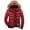 Red, variant on Penkiiy Men's Hooded Collar Winter Casual Padded Cotton Jacket Hoodies Sweatshirts Polyester Khaki on Clearance
