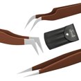 thumbnail image 1 of SIVOTE Pinces à Cils pour Extensions de Cils pour Volume, Isolation & Cils Classiques, Lot de 3, Chocolat, 1 of 6