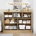 thumbnail image 4 of Homfa Rattan Dresser, 7 Drawer Combo Double Dresser, Modern Wicker Chest for Bedroom, Burlywood, 4 of 8