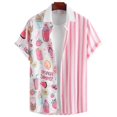 thumbnail image 3 of Camisas de playa hawaianas de verano para hombre, camisa con botones y estampado de postres en 3D para hombre, camisa informal de manga corta, ropa, 3 of 5