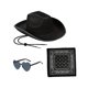 thumbnail image 4 of Sombrero de vaquero jinwen con pañuelo y gafas Negro, 4 of 8